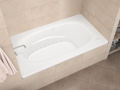 Polaris 36 x 66 Rectangular Air Jetted Bathtub with Reversible Drain