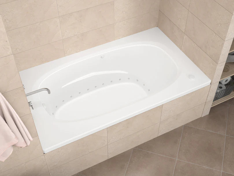 Tigers Eye Series 65 in. x 42 in. Rectangular Air Bathtub with Left Side Drain and Aromatherapy in Glossy Smooth White