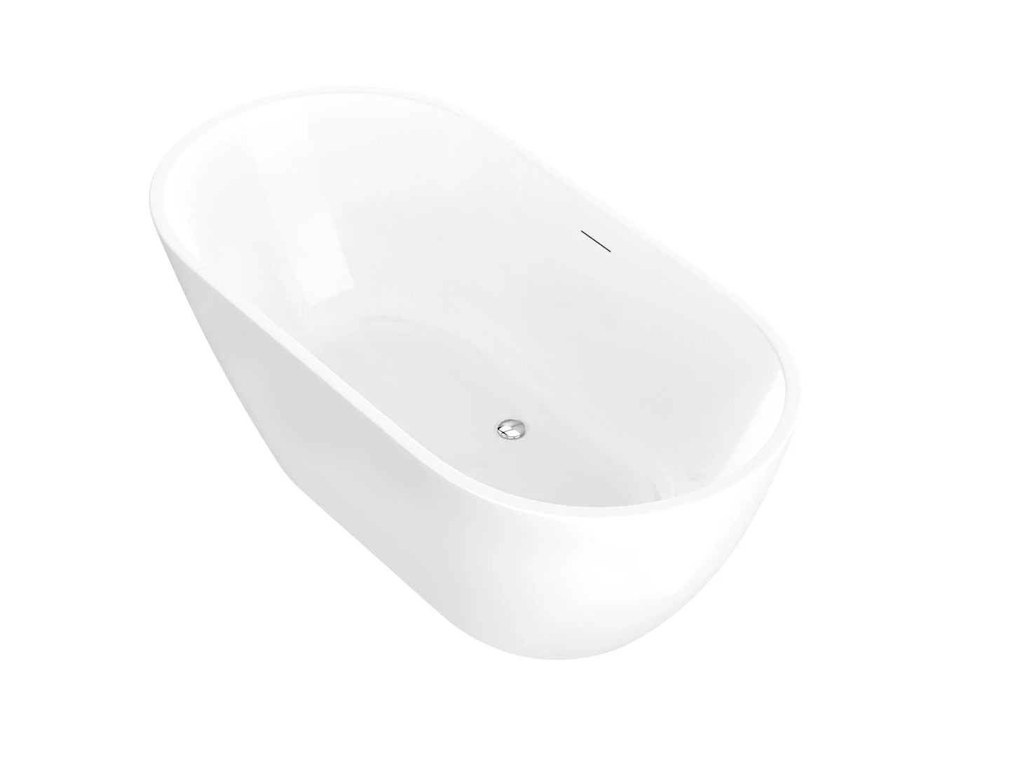 Mone 59 in. Acrylic Glossy Flatbottom Bathtub in White