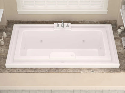 Opal Series 78 in. x 46 in. Rectangular Whirlpool Bathtub with Center drain and V-Style Back Jets in Glossy Smooth White