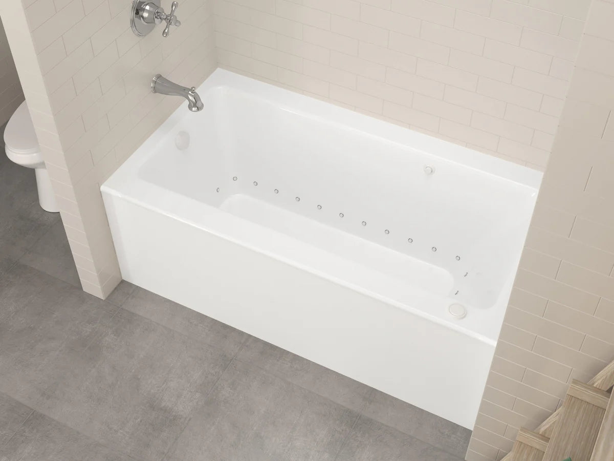 Soho Amber 60 in. x 32 in. Rectangular Air Bathtub with Right Side Drain and Aromatherapy in Glossy Smooth White