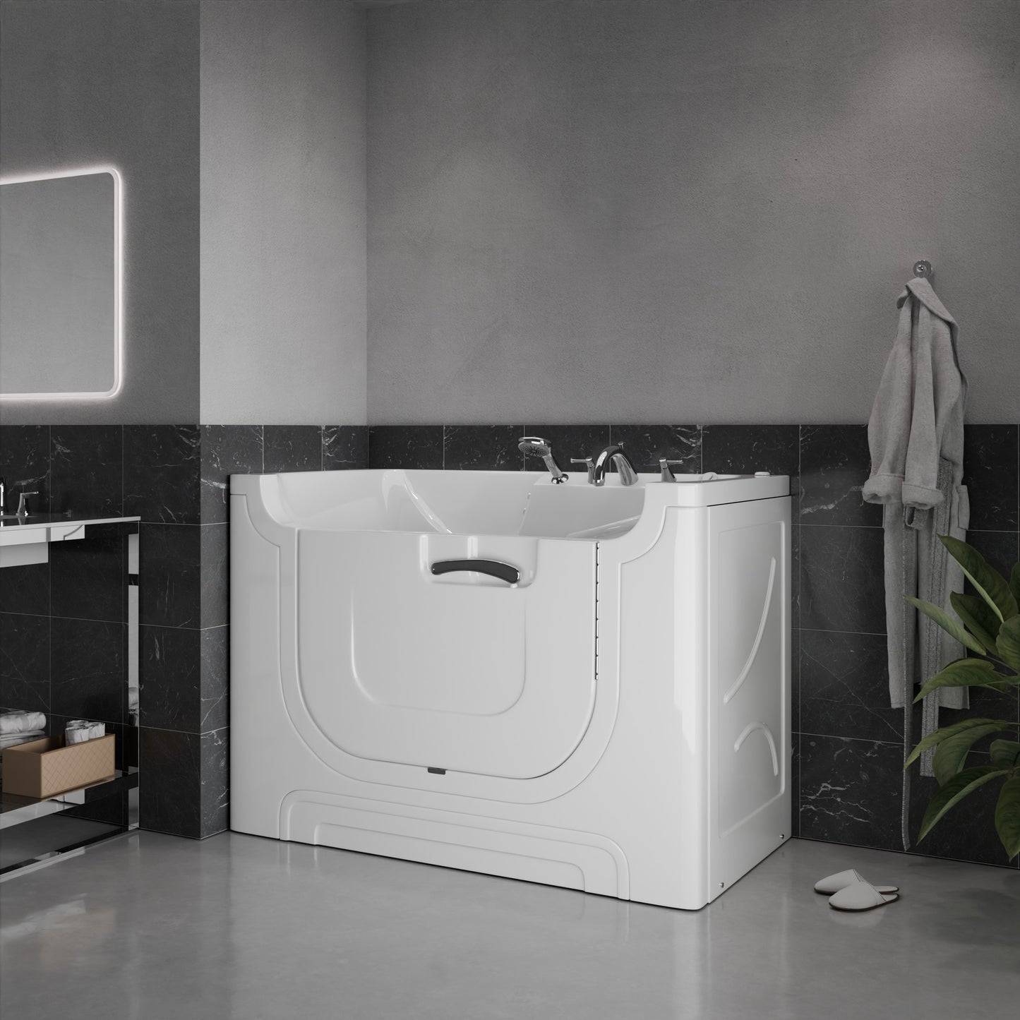 Meditub Collection 30 X 60 Whirlpool Jetted Bathtub White Right Drain