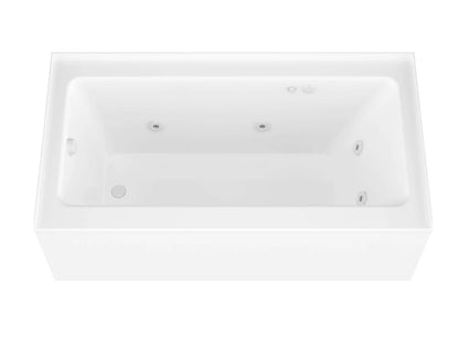 Amber Series 60 in. x 30 in. Rectangular Whirlpool Bathtub with Right Side Drain and V-Style Back Jets in Glossy White
