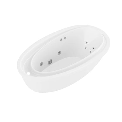 Leni Series 71 in. x 38 in. Jetted Whirlpool 54 Gallon Capacity Freestanding Bathtub with Reversible Drain in White