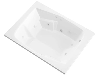 Amethyst Series 72 in. x 54 in. Rectangular Whirlpool Bathtub with Right Drain and V-Style Back Jets in Glossy White