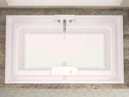 Opal Series 78 in. x 46 in. Rectangular Air Bathtub with Center drain and Aromatherapy Bubbles in Glossy Smooth White