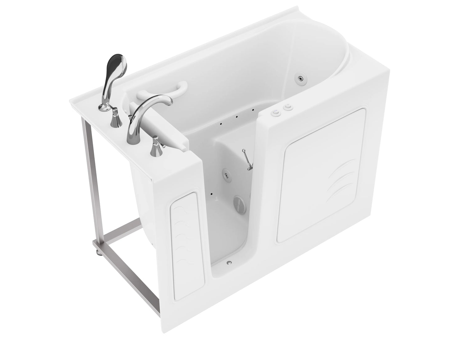 Value Series 26 in. x 53 in. Left Drain Quick Fill Walk-In Whirlpool and Air Tub in White