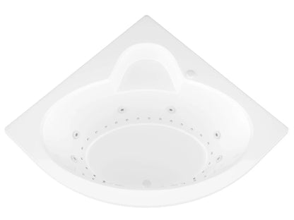 Jasper 85 in. x 67 in. Corner Whirlpool and Air Bathtub with Center drain and VS Jets and Aromatherapy in Glossy White