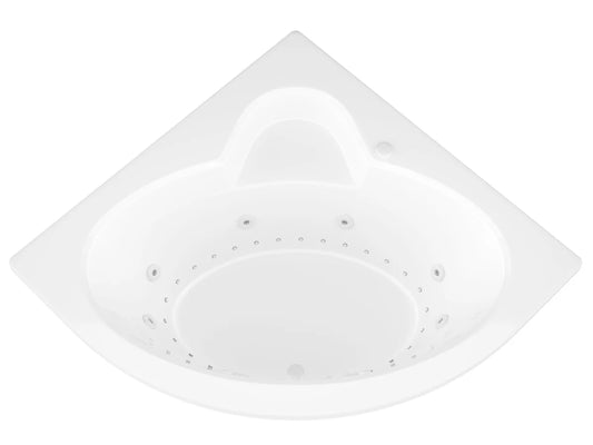 Jasper 85 in. x 67 in. Corner Whirlpool and Air Bathtub with Center drain and VS Jets and Aromatherapy in Glossy White