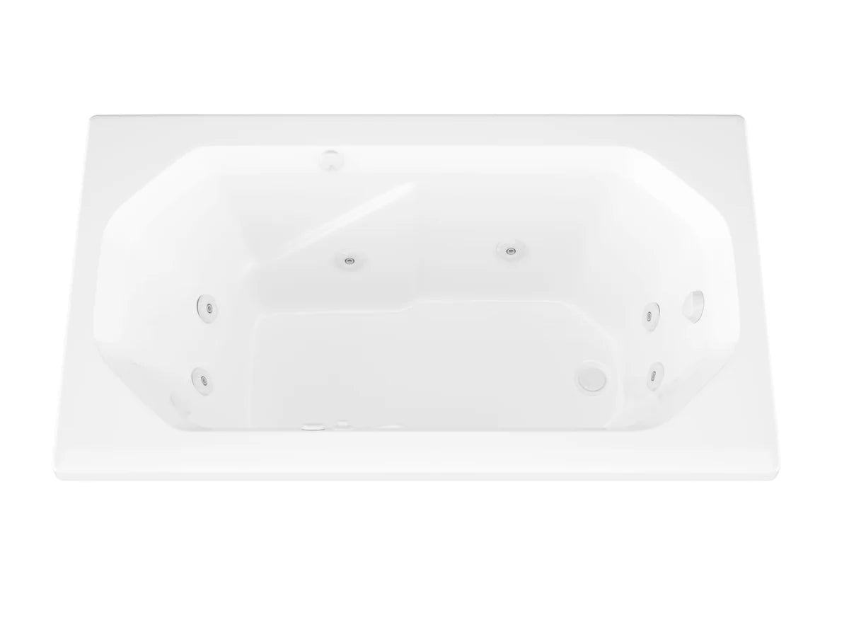 Onyx Series 60 in. x 36 in. Rectangular Whirlpool Bathtub with Left Side Drain and V-Style Back Jets in Glossy White