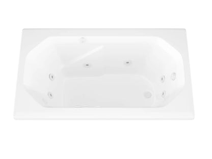 Onyx Series 60 in. x 36 in. Rectangular Whirlpool Bathtub with Left Side Drain and V-Style Back Jets in Glossy White
