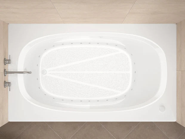 Tigers Eye Series 65 in. x 42 in. Rectangular Air Bathtub with Left Side Drain and Aromatherapy in Glossy Smooth White