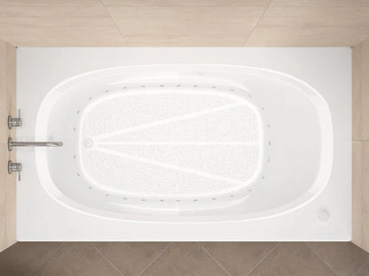 Tigers Eye Series 65 in. x 42 in. Rectangular Air Bathtub with Left Side Drain and Aromatherapy in Glossy Smooth White