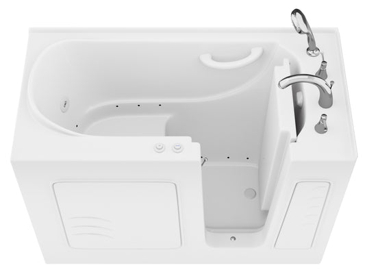 Value Series 26 in. x 53 in. Right Drain Quick Fill Walk-In Whirlpool and Air Tub in White