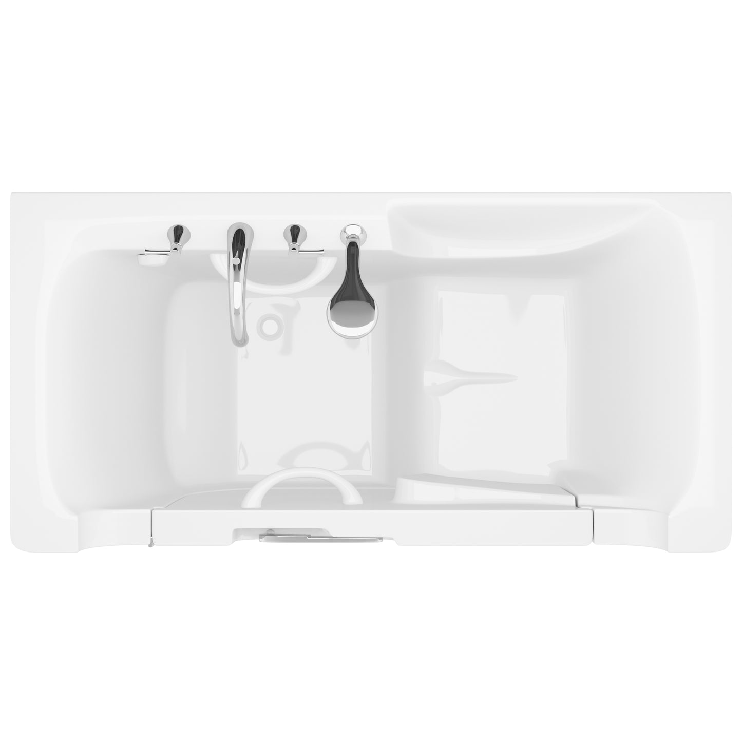 Bathtub Meditub Collection 30 x 60 left-side drain, white, jetted alcove tub with fast-fill faucet set