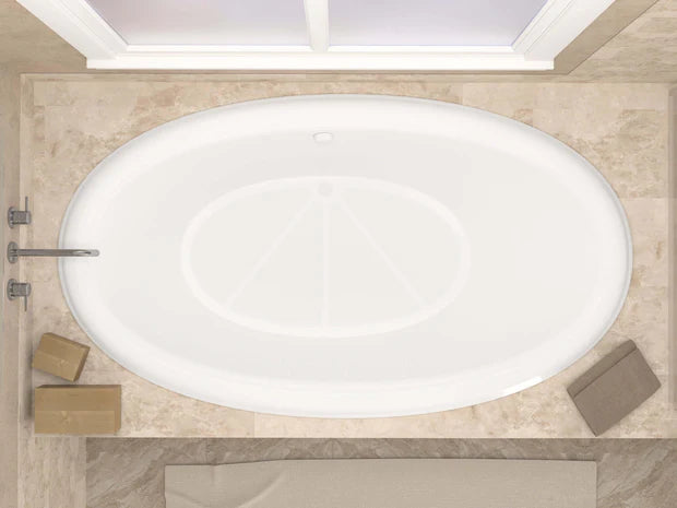 Petite 44 x 78 Oval Soaking Bathtub with Center Drain in White