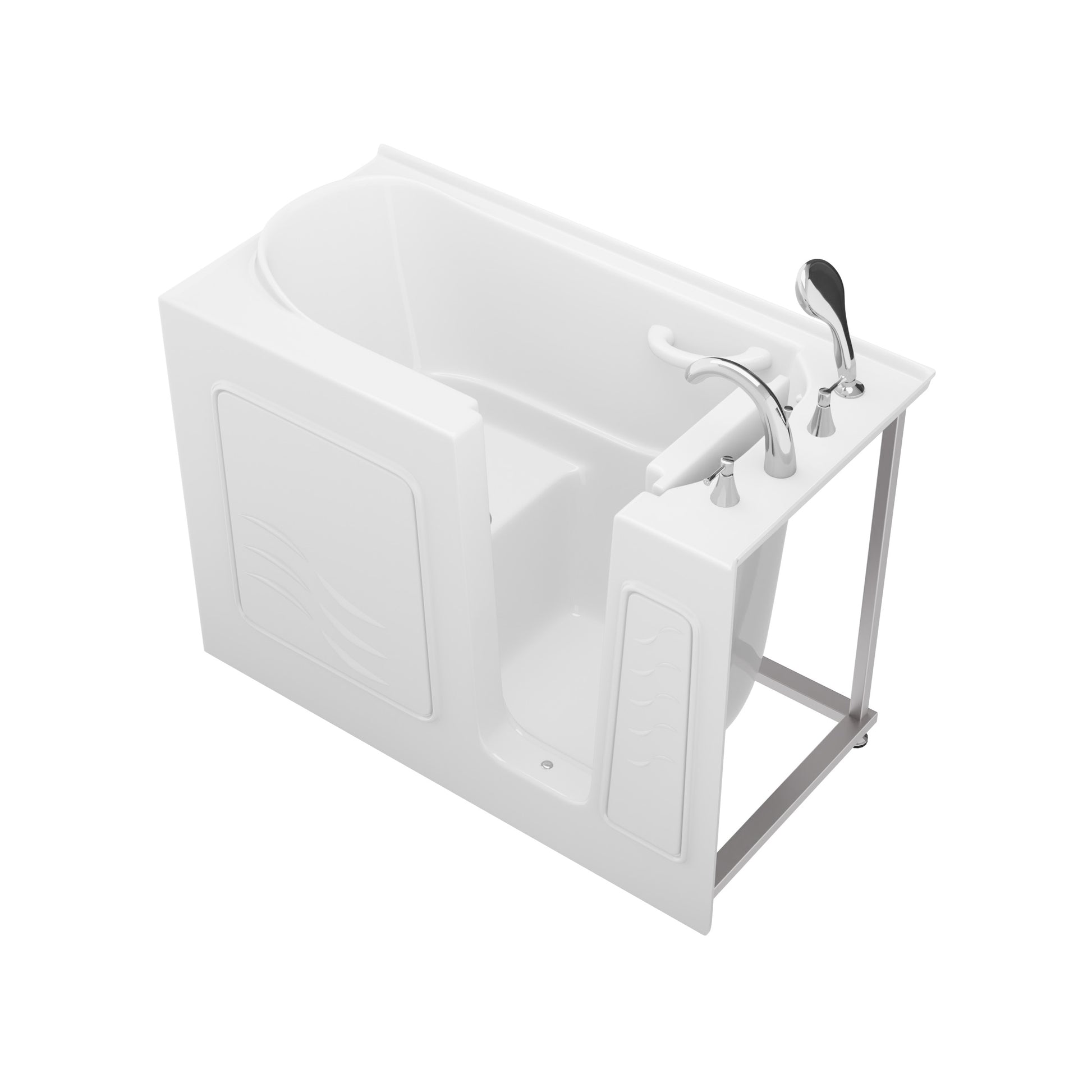 MediTub 26x53 right-side drain soaker jetted alcove bathtub in white with fast-fill faucet set