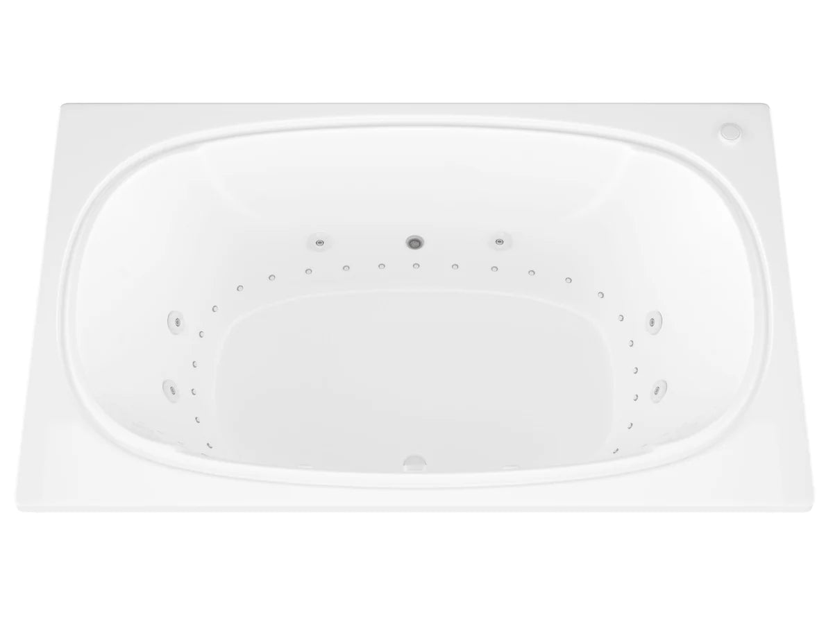 Charleston  48 x 78 Rectangular Air and Whirlpool Jetted Bathtub in White with Reversible Drain