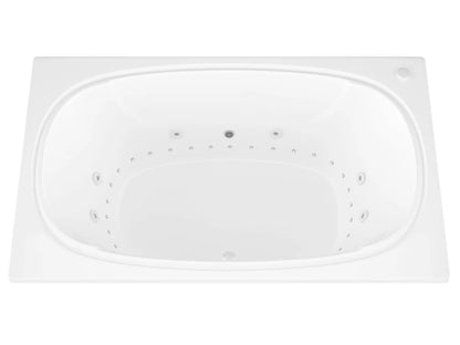 Charleston  48 x 78 Rectangular Air and Whirlpool Jetted Bathtub in White with Reversible Drain