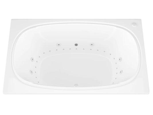 Charleston  48 x 78 Rectangular Air and Whirlpool Jetted Bathtub in White with Reversible Drain