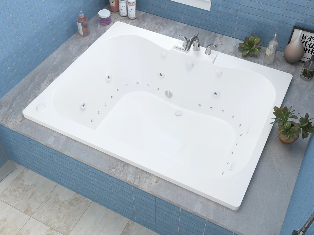 Neptune 40 x 60 Air and Whirlpool Jetted Bathtub in White with Reversible Drain