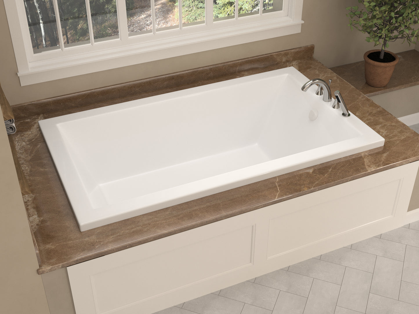 Venetian 42 x 60 Rectangular Soaking Bathtub with Reversible Drain