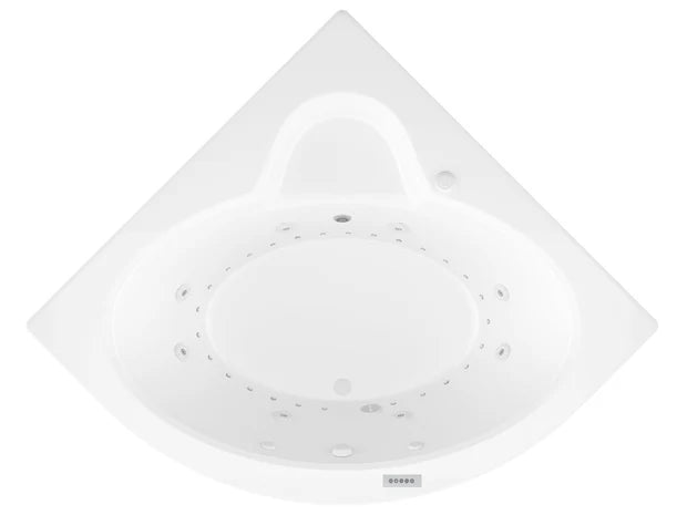 Alexandria 60 in. x 60 in. Corner Air and Whirlpool Jetted Bathtub with Right Drain in White