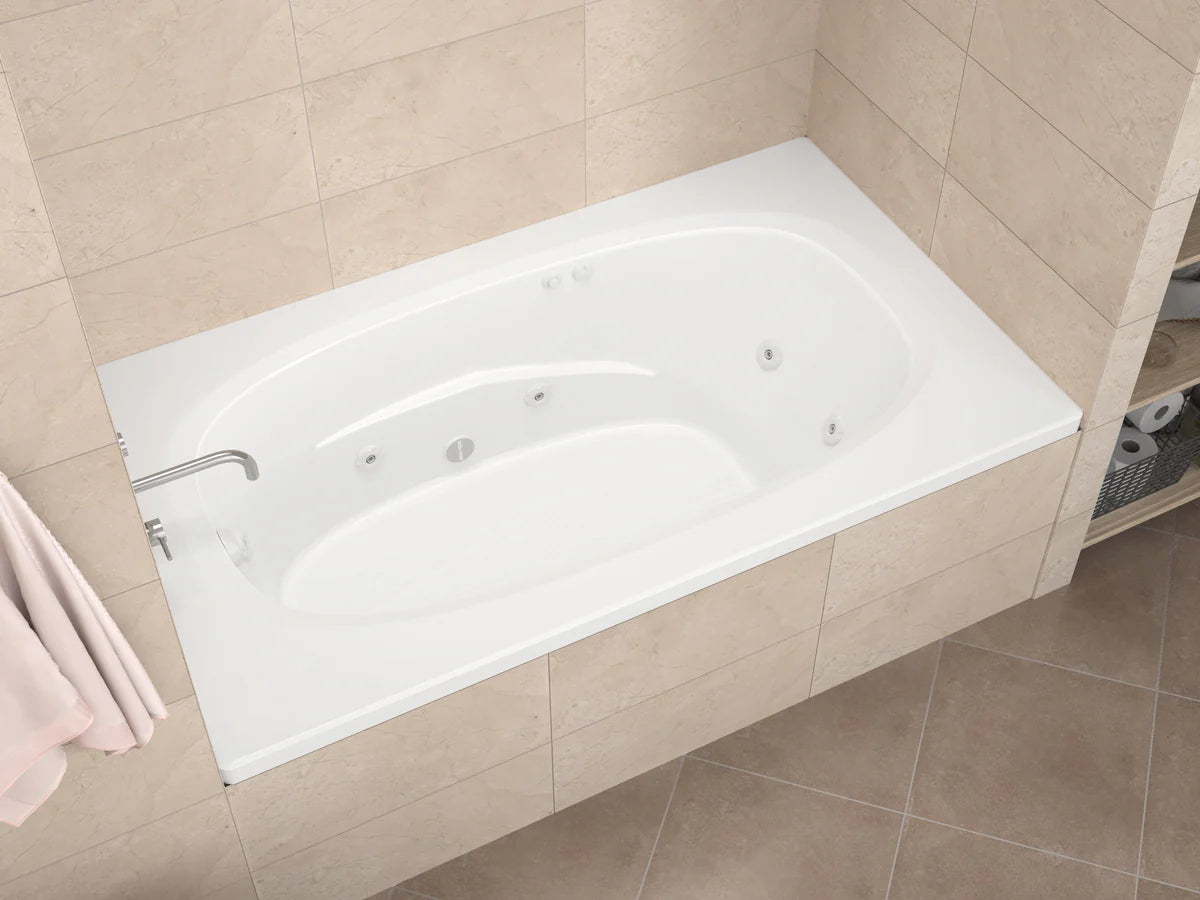 Polaris 36 x 66 Rectangular Whirlpool Jetted Bathtub with Reversible Drain