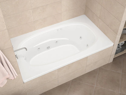 Tigers Eye Series 71 in. x 42 in. Rectangular Whirlpool Bathtub with Left Drain and V-Style Back Jets in Glossy White