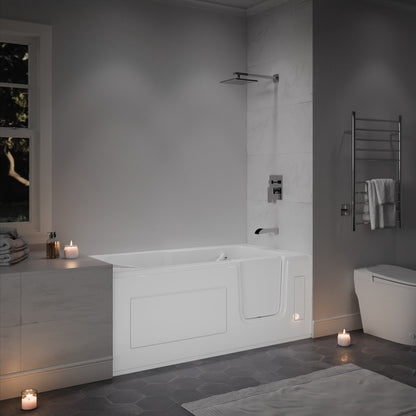 MediTub Collection white 30 x 59 right-side drain soaker jetted alcove bathtub