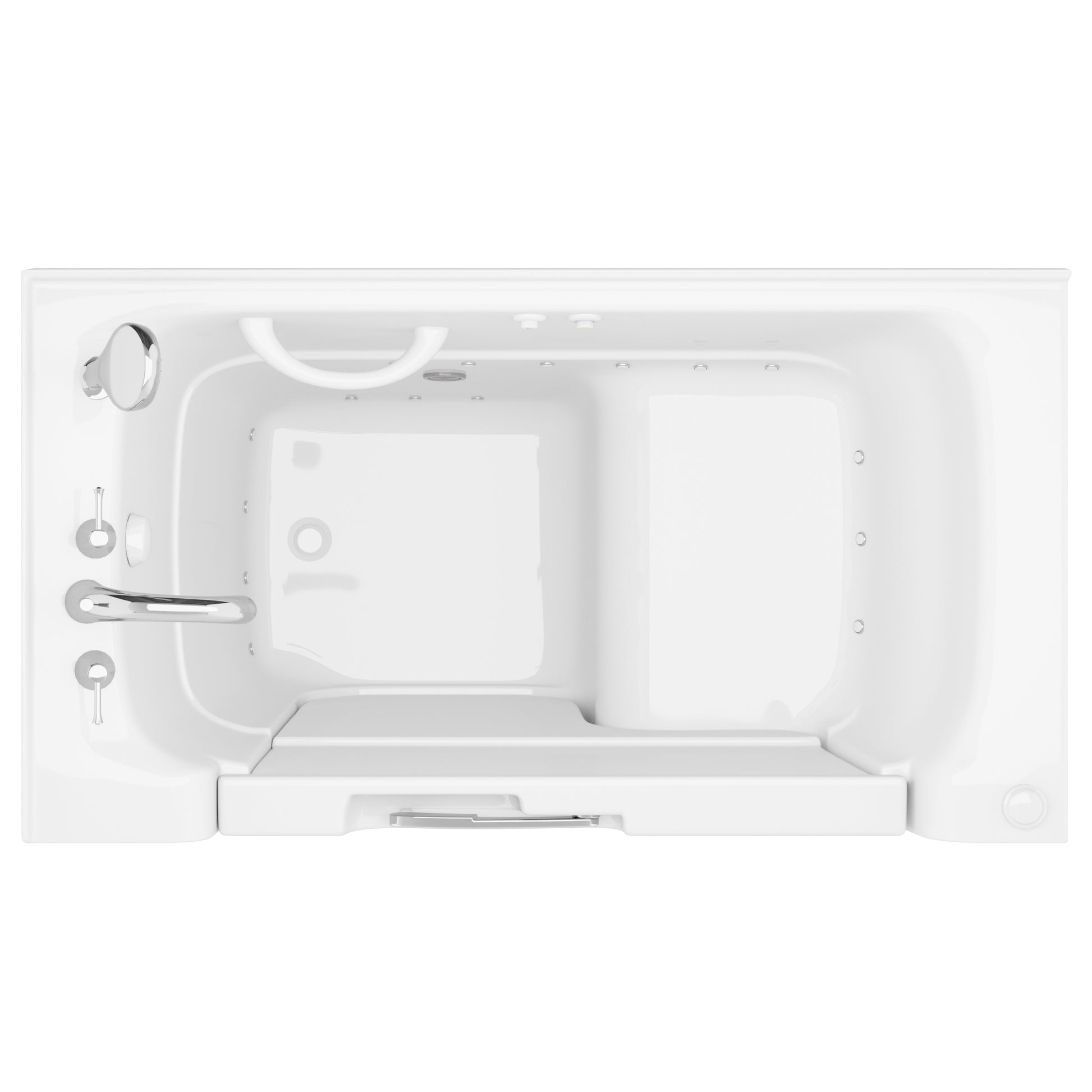 MediTub Meditub Collection 29x52 left-side drain air-jetted bathtub in white with aroma and chroma therapy