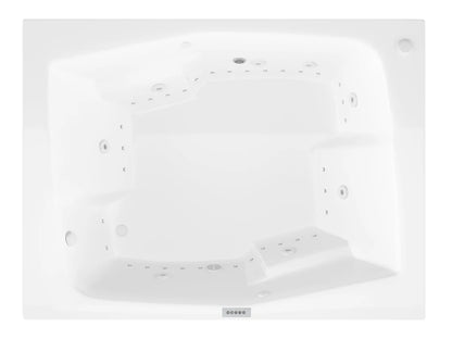 Caresse 72 in. x 54 in. Rectangular Air and Whirlpool Jetted Bathtub with Right Drain in White