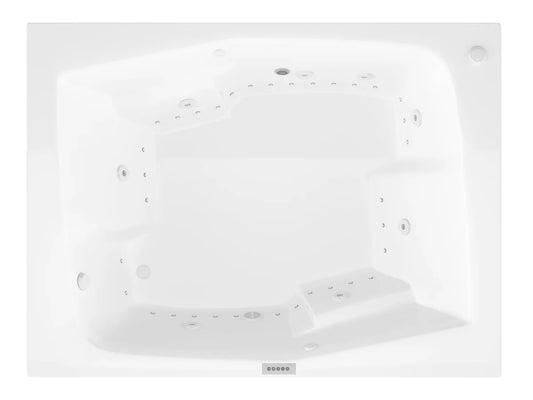 Caresse 72 in. x 54 in. Rectangular Air and Whirlpool Jetted Bathtub with Right Drain in White