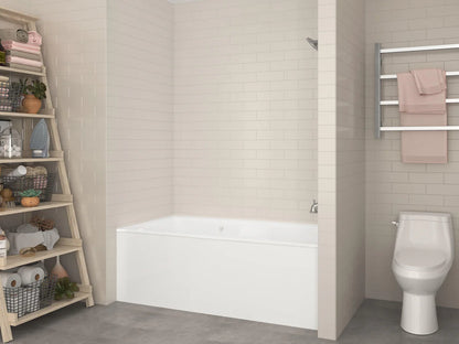 Amber Series 60 in. x 32 in. Rectangular Air Bathtub with Left Side Drain and Aromatherapy in Glossy Smooth White