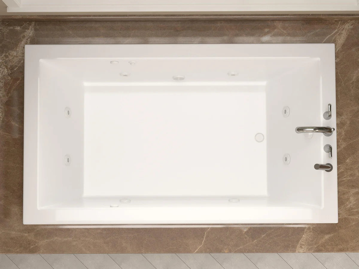 Sapphire Series 60 in. x 42 in. Rectangular Whirlpool Bathtub with Left Side Drain and V-Style Back Jets in Glossy White