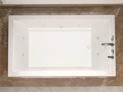 Sapphire Series 60 in. x 42 in. Rectangular Whirlpool Bathtub with Left Side Drain and V-Style Back Jets in Glossy White