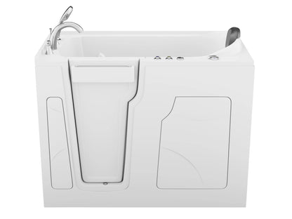 Coupe Premier 53 - 60 in x 28 in. Left Drain Whirlpool Jetted Walk-in Tub in White