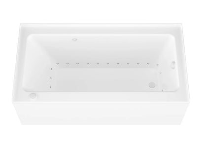 Amber Series 60 in. x 32 in. Rectangular Air Bathtub with Left Side Drain and Aromatherapy in Glossy Smooth White