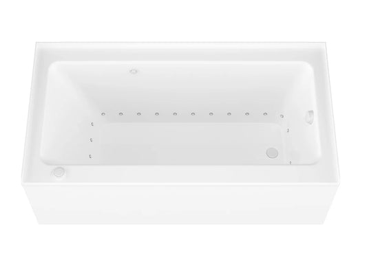 Amber Series 60 in. x 32 in. Rectangular Air Bathtub with Left Side Drain and Aromatherapy in Glossy Smooth White