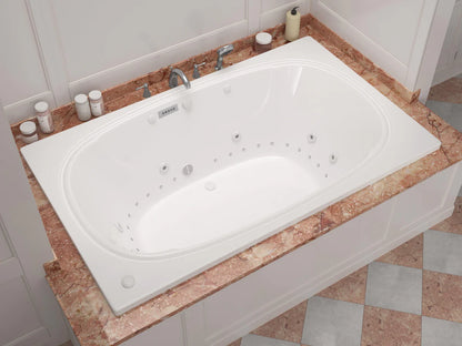 Charleston  48 x 78 Rectangular Air and Whirlpool Jetted Bathtub in White with Reversible Drain