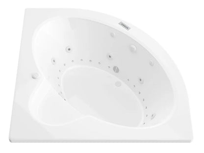 Alexandria 60 in. x 60 in. Corner Air and Whirlpool Jetted Bathtub with Left Drain in White