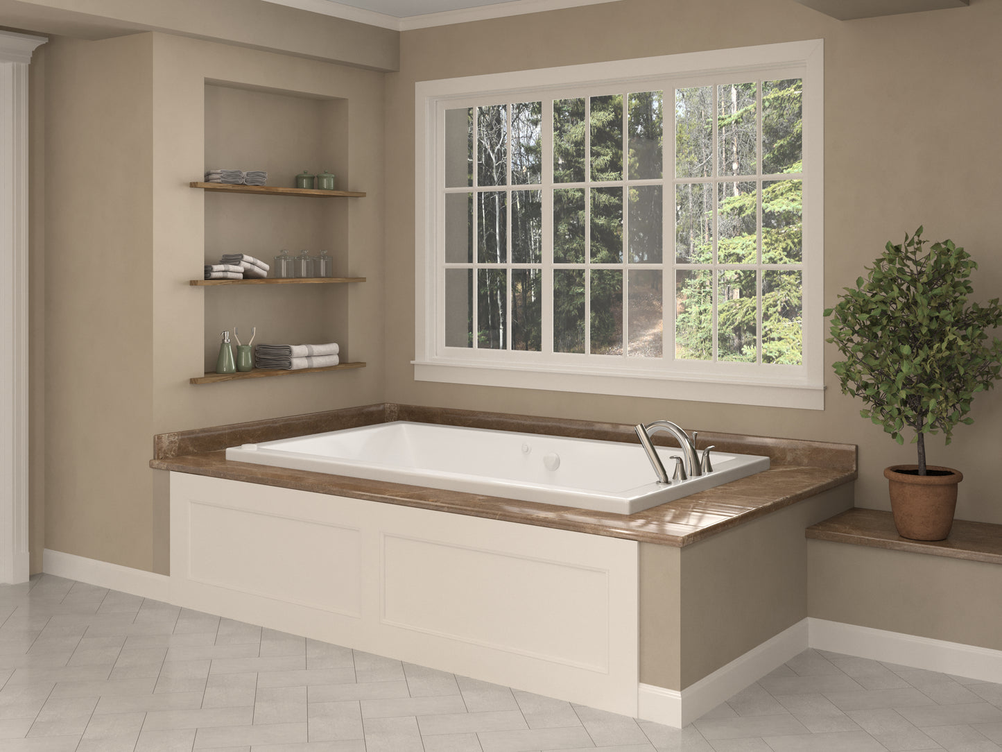 Venetian 42 x 72 Rectangular Air Jetted Bathtub with Reversible Drain