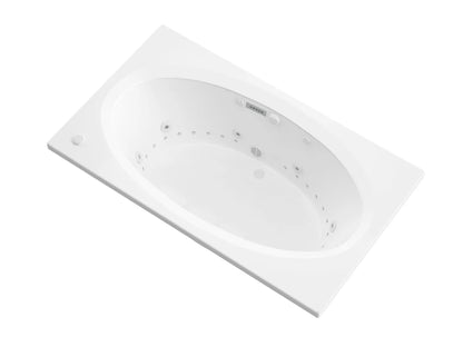 Vogue  41.625 x 70.75in. Air and Whirlpool Jetted Bathtub in White with Reversible Drain