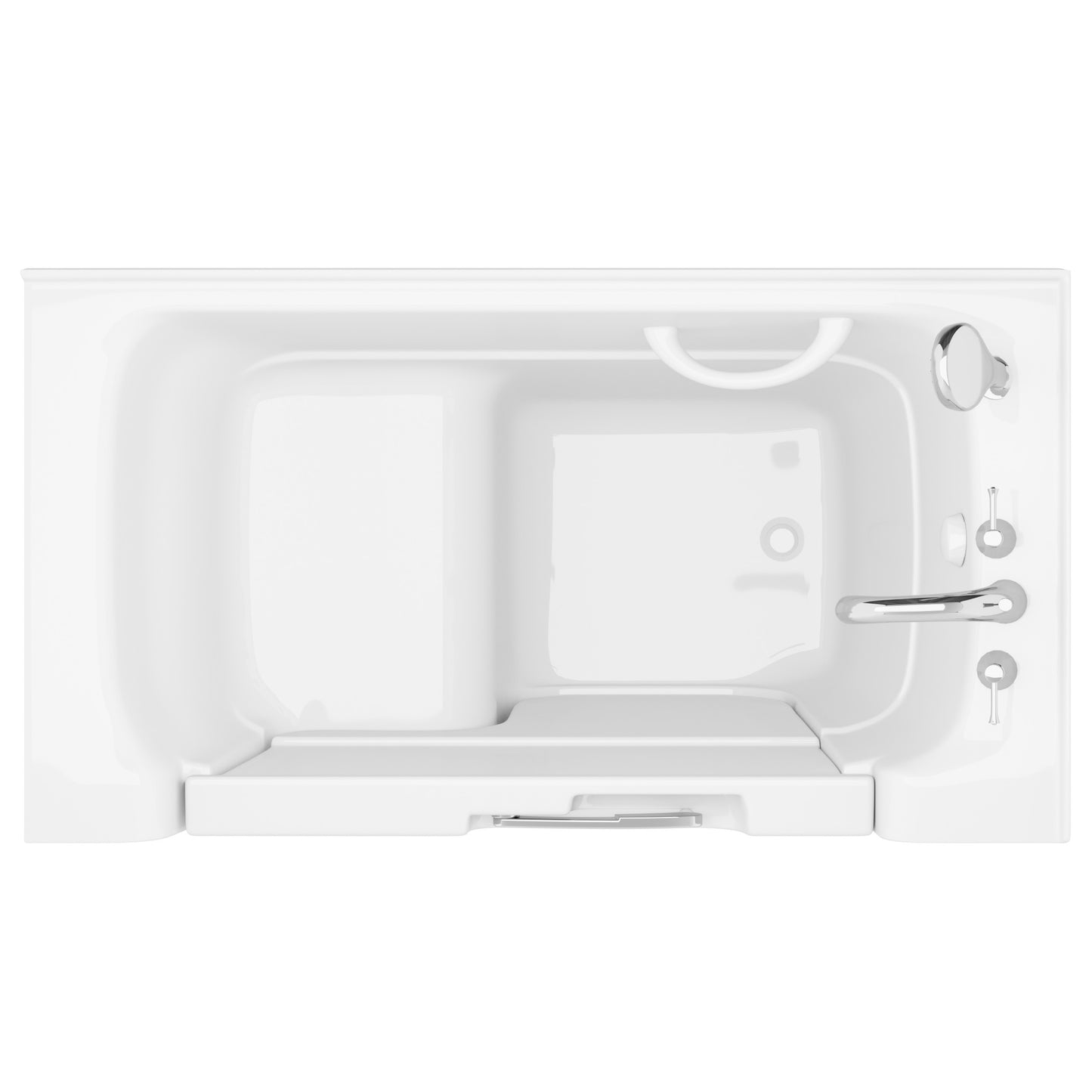 MediTub 29x52 right-side drain jetted alcove bathtub with white faucet set