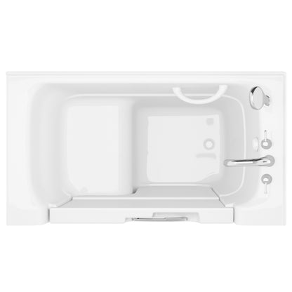 MediTub 29x52 right-side drain jetted alcove bathtub with white faucet set