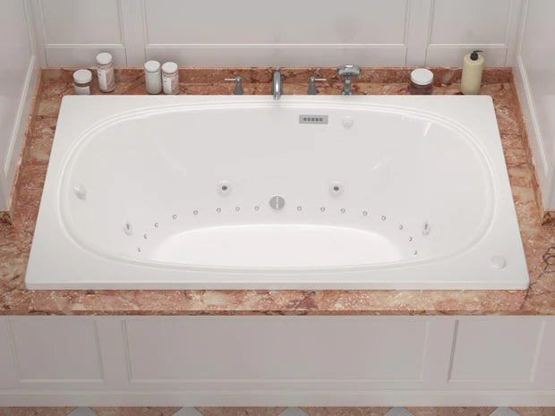 Charleston  48 x 72 in. Rectangular Air and Whirlpool Jetted Bathtub in White with Reversible Drain