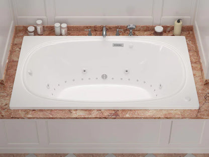 Charleston  48 x 72 in. Rectangular Air and Whirlpool Jetted Bathtub in White with Reversible Drain