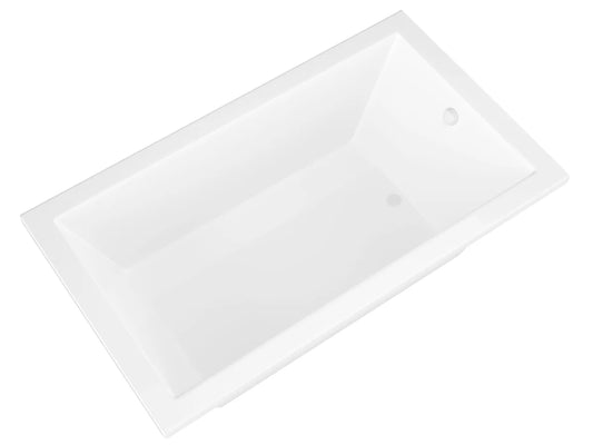 Sapphire Series 66 in. x 32 in. Rectangular Air Bathtub with Right Side Drain and Aromatherapy in Glossy Smooth White