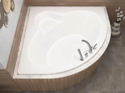 Alexandria 60 in. x 60 in. Corner Soaking Bathtub with Center Drain in White