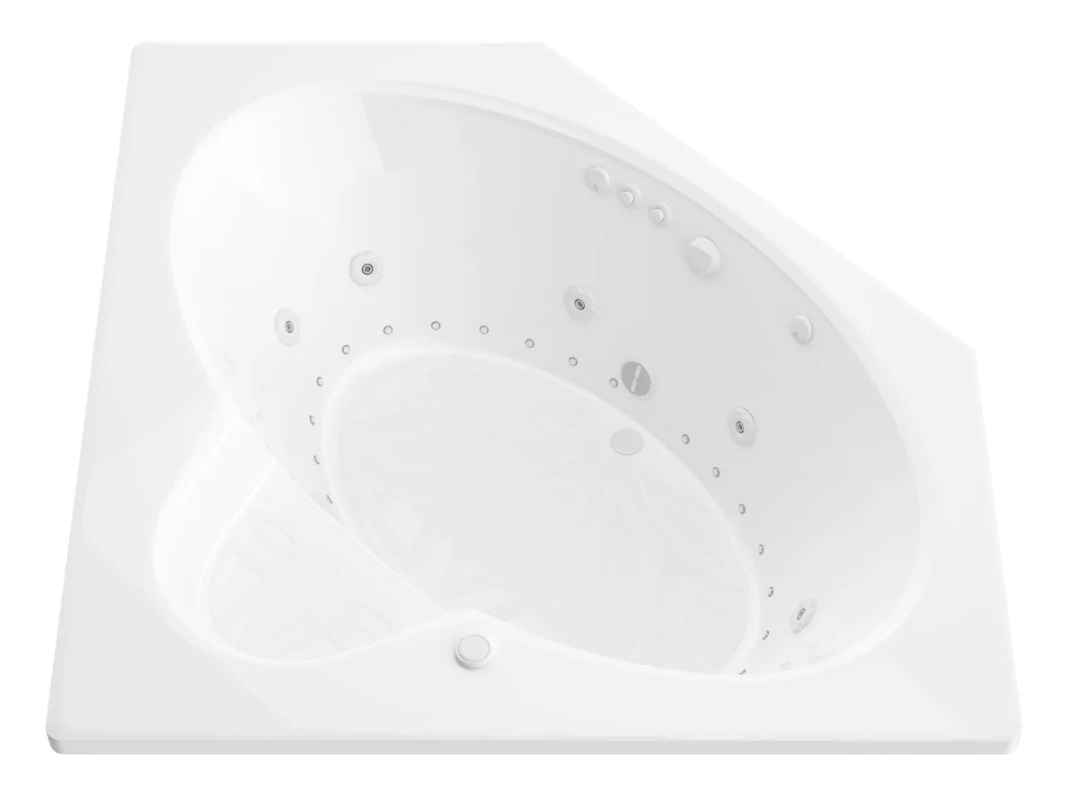 Sublime 60 in. x 60 in. Corner Air & Whirlpool Jetted Bathtub with Left Drain in White